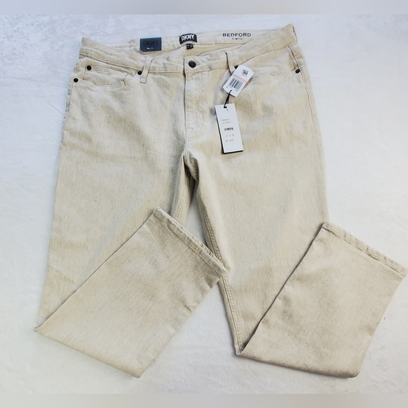 DKNY BEDFORD STRETCH SLIM STRAIGHT LEG BEIGE MEN'S SIZE 40 - Picture 1 of 13